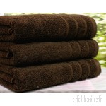 Lot de 3 essuie-mains en coton égyptien peignés - Serviettes de bain ou serviettes 550 gsm très grandes  marron  3 Bath Towels - B071JJGNX9